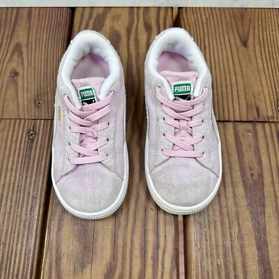 Puma Niños Gamuza Clásico XXI Zapatos Niño Pequeño Talla 10C Rosa Blanco Tenis Entrenadores Foto 1 de 4