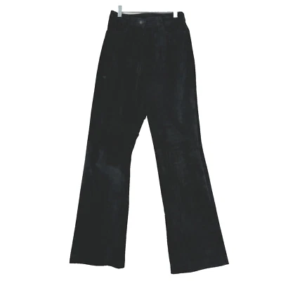 Pantalones Danier Mujer 4 Negro Cuero Gamuza Pantalones Corte Bota Neutro Edgy Rocker Foto 1 de 4