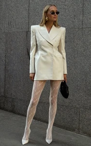 SS25 ZARA Ecru Double Breasted Blazer Jacket Dress Size S Blogger Fave 2491/677 - Picture 1 of 17