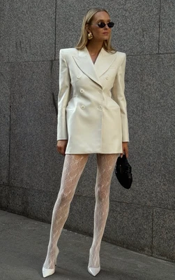 SS25 ZARA Ecru Double Breasted Blazer Jacket Dress Size S Blogger Fave 2491/677 - Image 1 of 4