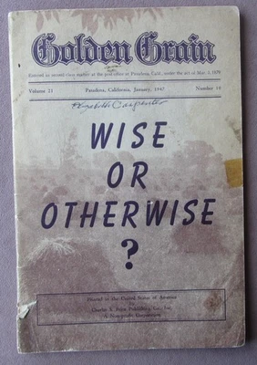 1947 Golden Grain Magazine Dr. Charles Price Healing Gospel Evangelist Ministry Foto 1 de 4