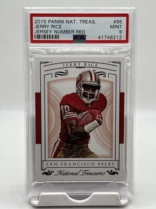 2015 Panini National Treasures Jerry Rice Jersey Number Red 59/80 PSA 9 Mint #95 - Picture 1 of 3