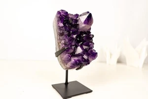 Amethyst Cluster with Large Terminated Point & Grape Jelly Color, 5 Lb AAA-Grade - Picture 1 of 10
