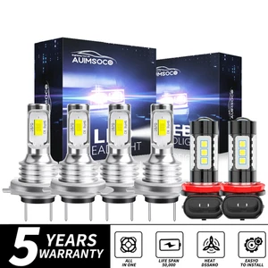 For Mercedes-Benz ML350 2006-2011 LED Headlight Fog Light Bright Bulbs Kit 6000K - Picture 1 of 16
