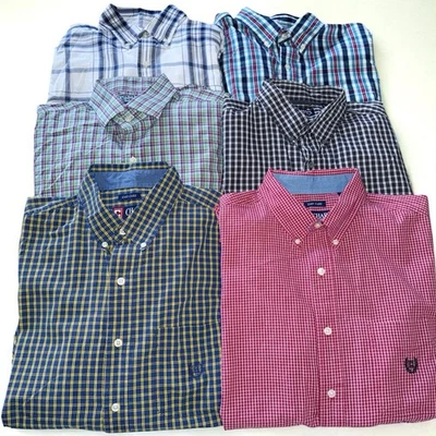 LOT/BUNDLE Men's Chaps L Button Front Shirts Cotton Blend Long Sleeves Plaid Lrg - Image 1 of 4