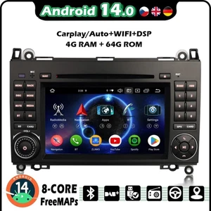 7" Android 14 DVD Autoradio Carplay Mercedes Sprinter A/B Klasse W169 W245 Viano - Bild 1 von 15