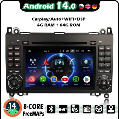 7" Android 14 DVD Autoradio Carplay Mercedes Sprinter A/B Klasse W169 W245 Viano - Bild 1 von 4