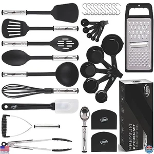35 PCS Kitchen Utensils Set, Nonstick Heat Resistant Nylon Silicone Cooking - Picture 1 of 6