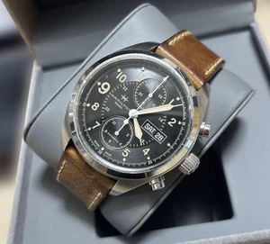 Hamilton Khaki Field Auto Chronograph H71616535 H716160 Black Dial from JP - Picture 1 of 14