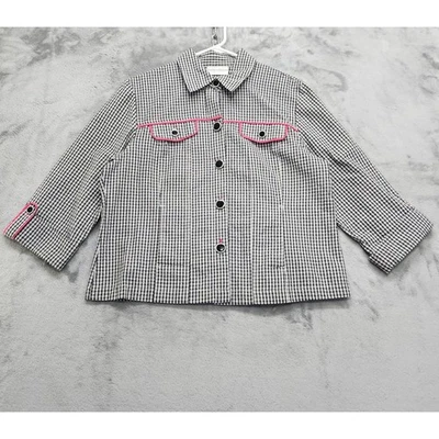 Chaqueta de Colección Años 90 Draper's & Damon's para Mujer PL PETITE Negro Rosa Guinga Algodón Foto 1 de 4