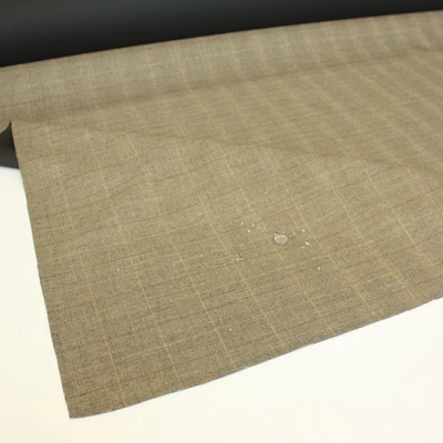 Wasserdichter Outdoor Stoff für Jacke Regenjacke  karierte Meterware Braun Beige - Bild 1 von 2