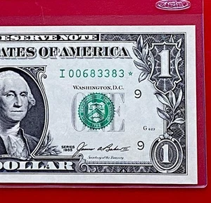 1985 STAR NOTE $1 DOLLAR BILL ( MINNEAPOLIS I ) UNCIRCULATED - Picture 1 of 3