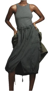 Anthropologie Daily Practice Be Bold Twofer Cargo Midi Tank Kleid XSP minimalistisch - Bild 1 von 8