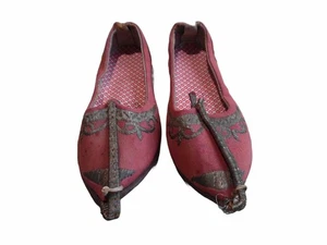 Antique Mughal Moorish Curled Toe Shoes Childs Size 6 Inch - Picture 1 of 8
