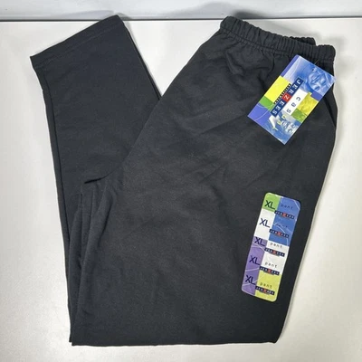 Vintage Jerzees Casual Sweatpants Men XL Jogger Track Athleisure Black Deadstock - Image 1 of 4