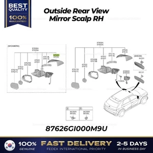 ⭐Genuine⭐ Outside Rear View Mirror Scalp RH 87626GI000M9U for Hyundai Ioniq 5 - Picture 1 of 1