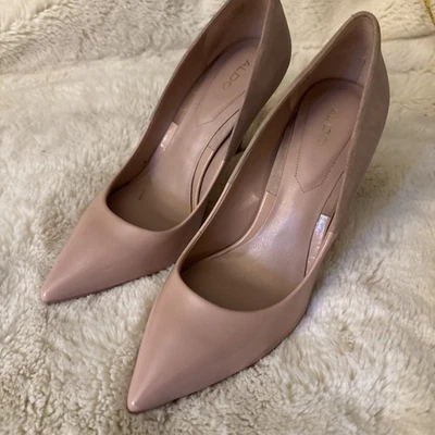 Bomba de aguja Aldo dos tonos rubor rosa cuero y gamuza - para mujer talla 9 - ¡Muy bonita! Foto 1 de 4