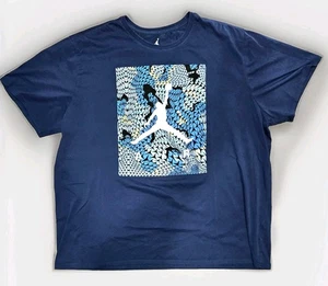 Men's Jordan Dri-FIT T-Shirt 3XL Blue White Black Yellow Geometric Jumpman Logo - Picture 1 of 8