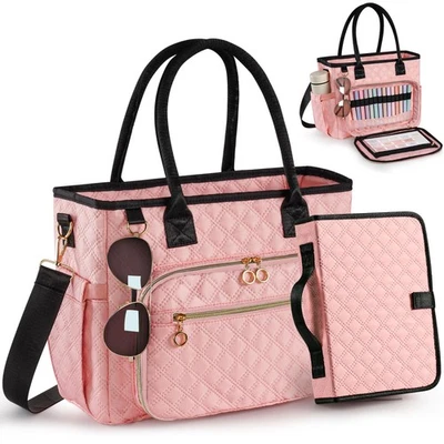 Derxizi Large Bible Bag with Bible Cover, Quilted Bible Church Tote bag with ... - image 1 of 4