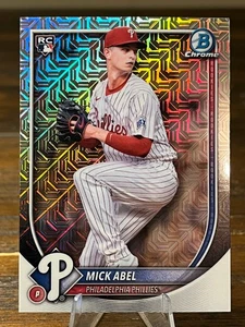 2025 Bowman Chrome #11 Mick Abel [RC] Mega Mojo Refraktor Philadelphia Phillies - Bild 1 von 2