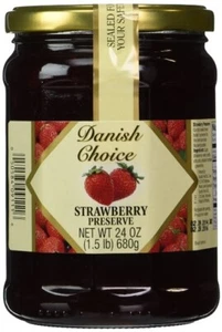 Danish Choice Strawberry Preserves Jelly - 24oz. Jar - Brand New, Still Sealed - Picture 1 of 1