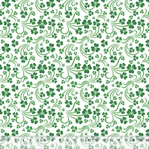 Shamrock Scroll White - Home Decor Fabric Polyester 62" W Sold by the Yard - Picture 1 of 1