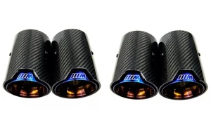 4 x BMW M2/M3/M4/M5 Burnt Blue Carbon Fibre Exhaust Tips F87/F80/F82/F83/F10 - Picture 1 of 4