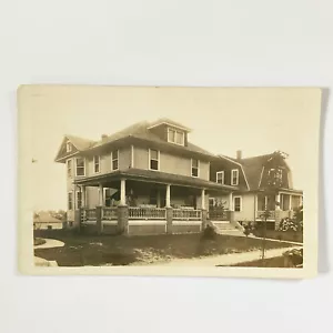 Postkarte RPPC Amerikanisches Foursquare Haus Antik Amerikanische Architektur 1900er - Bild 1 von 9