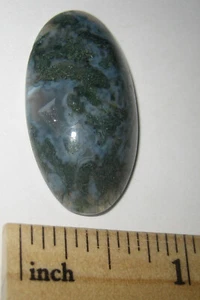 34x18mm HERMOSO CABUJÓN PIEDRA OVALADA ÁGATA MUSGO NATURAL PULIDO INDIA 6.4g *3 - Imagen 1 de 3