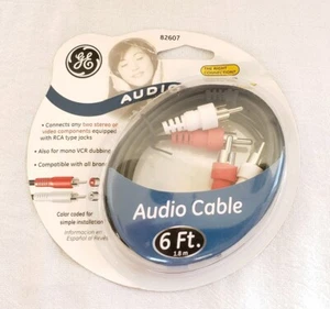 GE Audio/Video 6ft. Cable - Red & White Connectors NIP #82607 - Picture 1 of 5