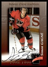 1998-99 QUEBEC REMPARTS AUTO LIMITED VERY RARE SIMON GAGNE 19/100