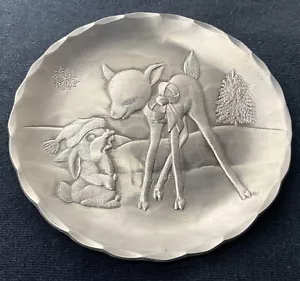 Wendell August Forge Christmas Mini Plate BAMBI & THUMPER 4.5” Grove City PA - Picture 1 of 5