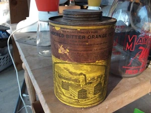 Antigua lata de cáscara de naranja en polvo de 1900 farmacia/boticario publicidad decoración de colección - Imagen 1 de 8