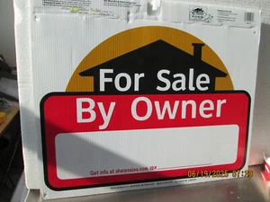 3 - HY-KO For Sale By Owner Plastic Sign SSP-301 20" X 24" Double Sided - Picture 1 of 2
