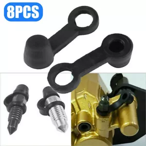 8Pcs Car Motorcycle Brake Caliper Dust Cap Bleed Nipple Screw Pump Screw Bleeder - Picture 1 of 13