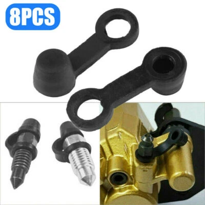 8x Brake Caliper Bleed Nipple Screw Dust Cap Cover 8mm Rubber For Car Motorcycle - Image 1 of 4