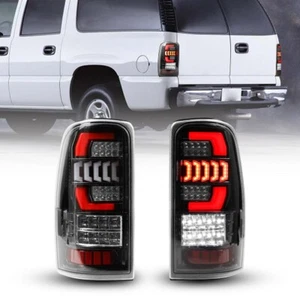 LED Bar Fit 2000-2006 Chevy GMC Suburban Tahoe Yukon Black Clear Tail Lights - Picture 1 of 15