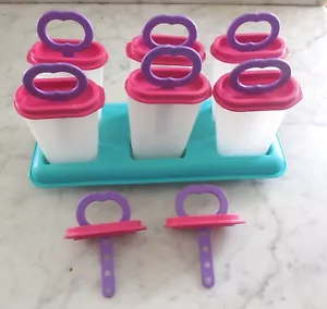 Frozen Popsicle Molds Ice Cream Pop Maker Freezer Tray Fruit with 2extra Sticks - Picture 1 of 4