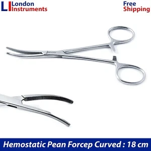 Dental Surgical Pean Forceps Curved 18cm Hemostatic Medical Locking Clamp Pliers - Picture 1 of 9