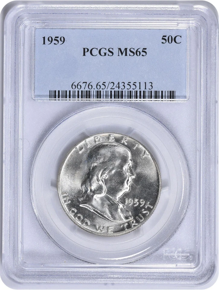 1959 Franklin Silver Half Dollar MS65 PCGS - Image 1 of 2