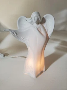 Apple Tree Design Lighted Ceramic Angel 9" - Picture 1 of 4