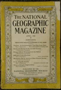 National Geographic magazine April 1929 Virginia, Jefferson's Mountain  - Picture 1 of 2
