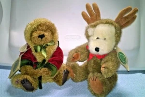Sombrero vintage de oso de niño vestido de reno con astas y oso papá de Navidad - Imagen 1 de 10