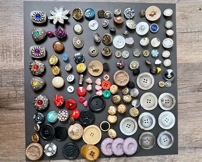 Vintage Lot Of 100+ Multi Designed Buttons - Image 1 of 4
