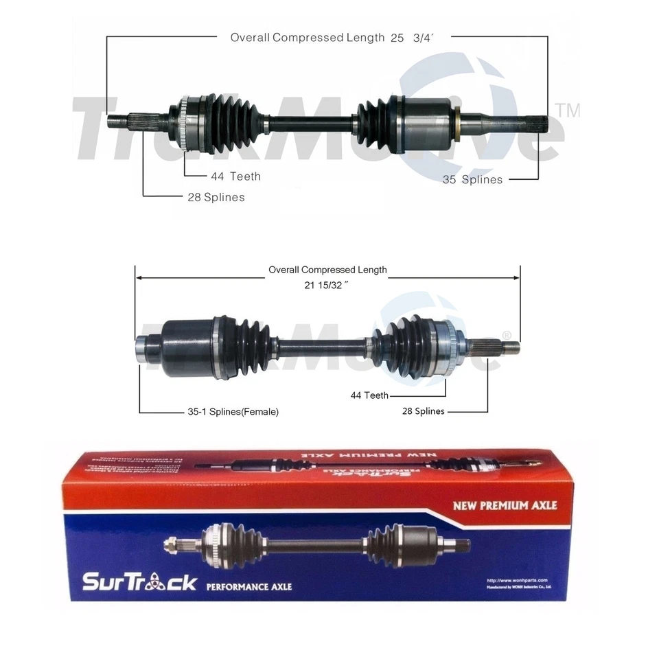 Juego de pares de 2 ejes delanteros CV SurTrack para Ford Escape Mazda Tribute automático Foto 1 de 1