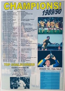 Leeds United Division Two Champions 1989-90 - souvenir print - Picture 1 of 1