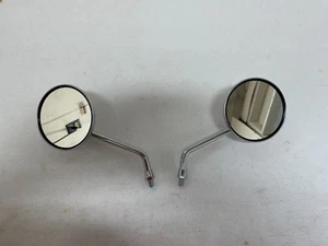 Chrome Mirrors 4" glass 8mm thread 7" stem many vintage Honda Kawasaki Suzuki - Picture 1 of 4