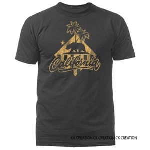 Golden State California Cali Bear Surfboard Cali Life Style Graphic T-shirt - Picture 1 of 14