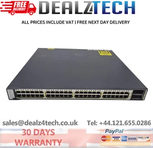 CISCO CATALYST 3750E 48 10/100/1000 SWITCH WS-C3750E-48TD-S - Picture 1 of 2