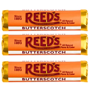 3 rollos de caramelo duro Reed’s Butterscotch - golosina clásica mantecosa antigua - Imagen 1 de 2